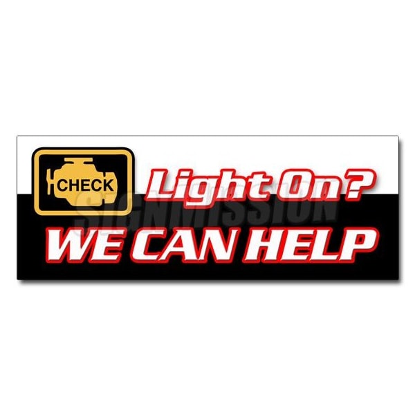 Signmission CHECK ENGINE LIGHT DECAL sticker warning sensor repair maintenance, D-36 Check Engine Light D-36 Check Engine Light - main